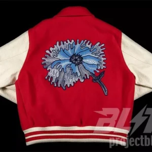 LV x YK Psychedelic Flower Embroidered Varsity Jacket