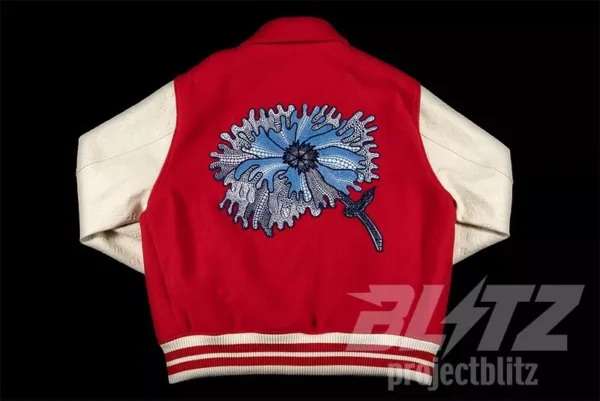 LV x YK Psychedelic Flower Embroidered Varsity Jacket